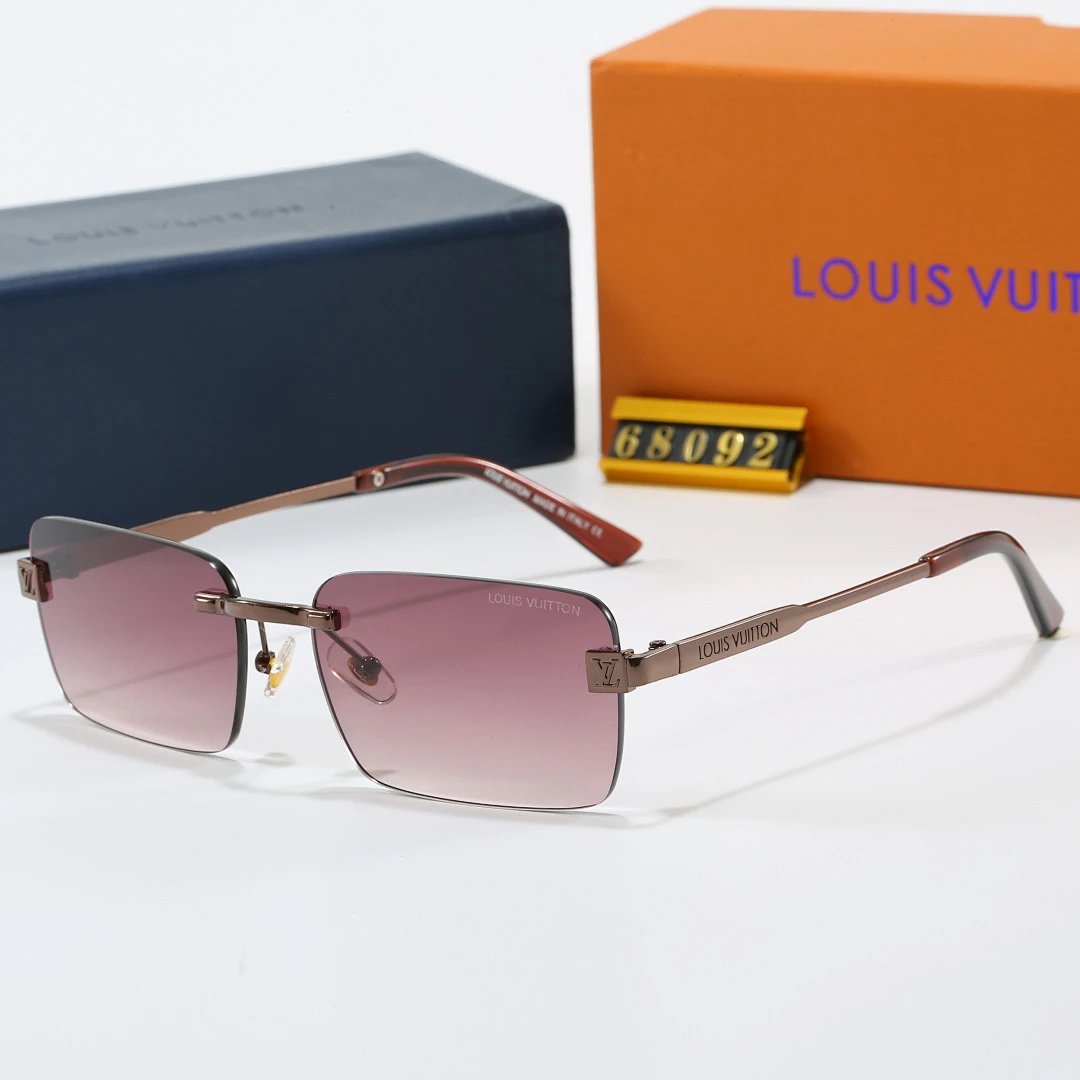 Louis Vuitton Brown Tinted Lens Square Sunglasses, Polished Frame Style 06