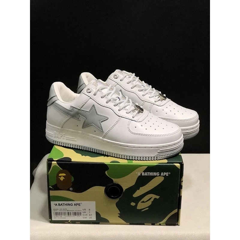 BAPE STA Low Top Sneakers low-top White Grey - Style 18