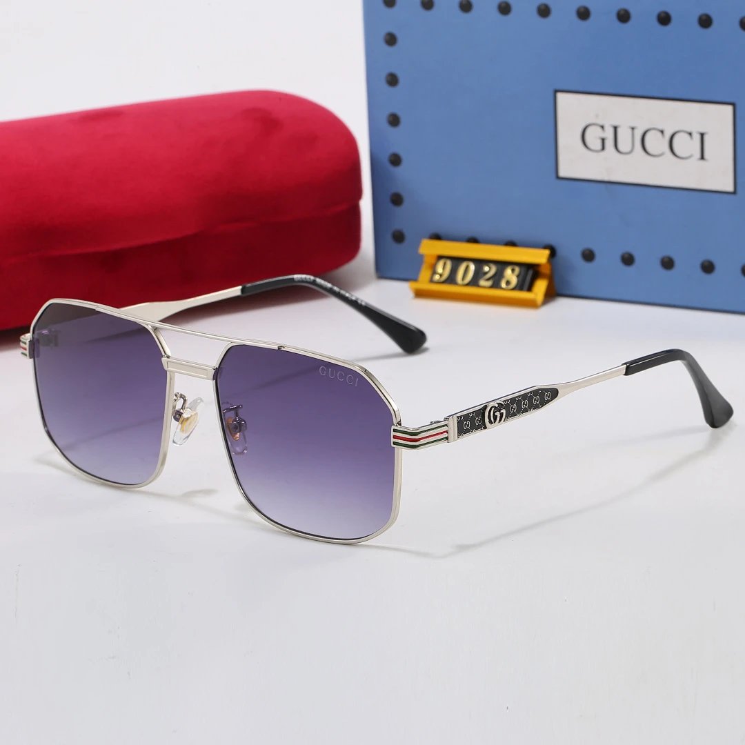 Gucci Tinted Lens Square Sunglasses, Polished Frame Style 31