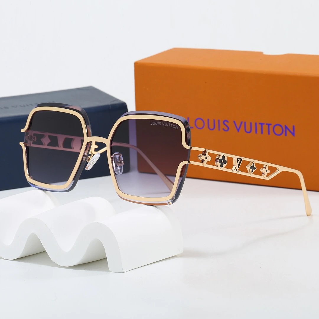 Louis Vuitton Brown Tinted Lens Square Sunglasses, Polished Frame Style 06