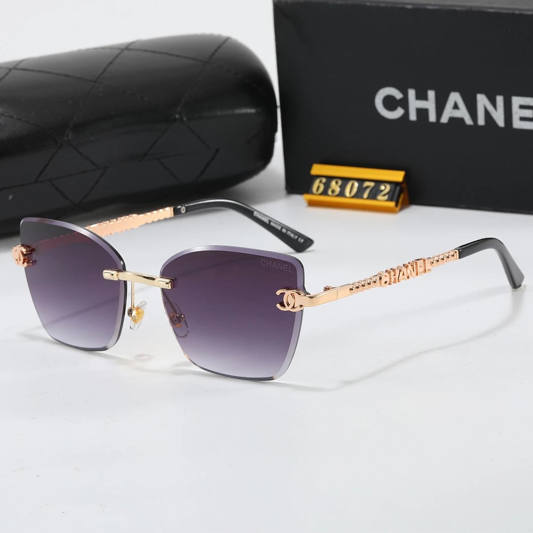 Chanel Black Tinted Lens Square Sunglasses, Polished Frame Style 37