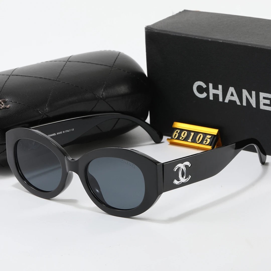 Chanel Black Tinted Lens Square Sunglasses, Polished Frame Style 14