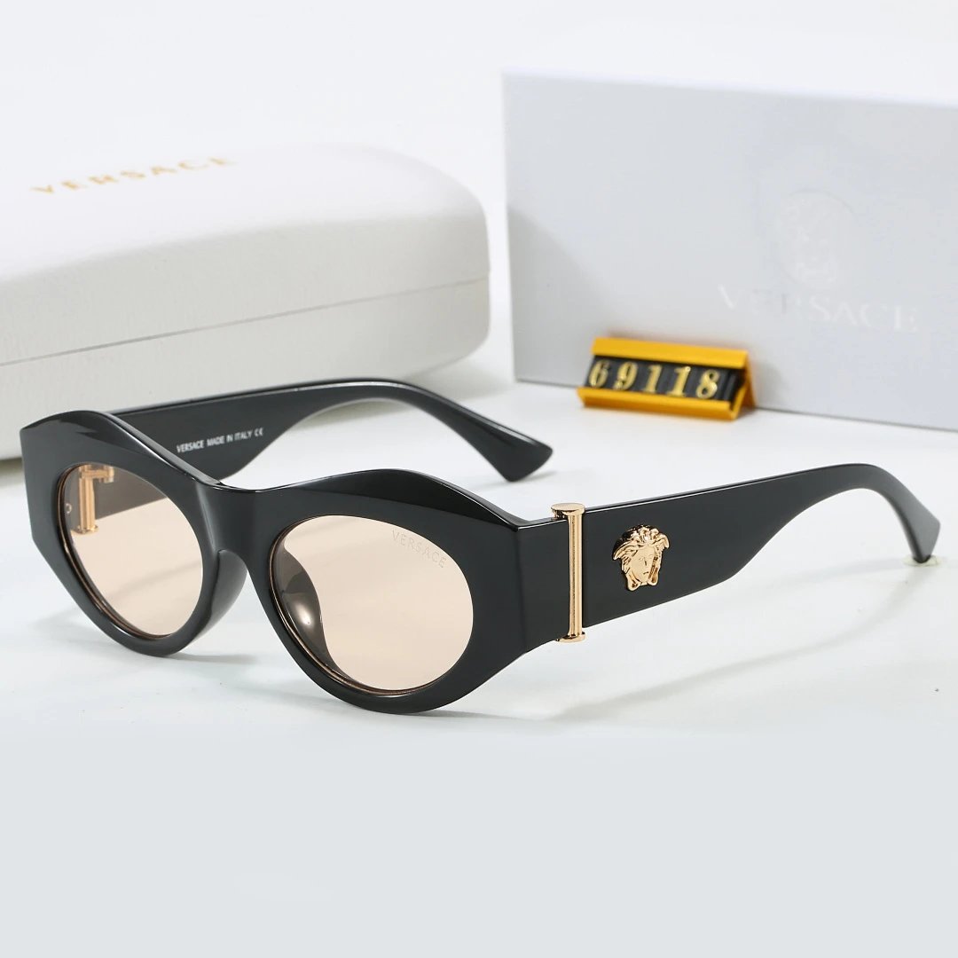 Versace Black Tinted Lens Square Sunglasses, Polished Frame Style 27