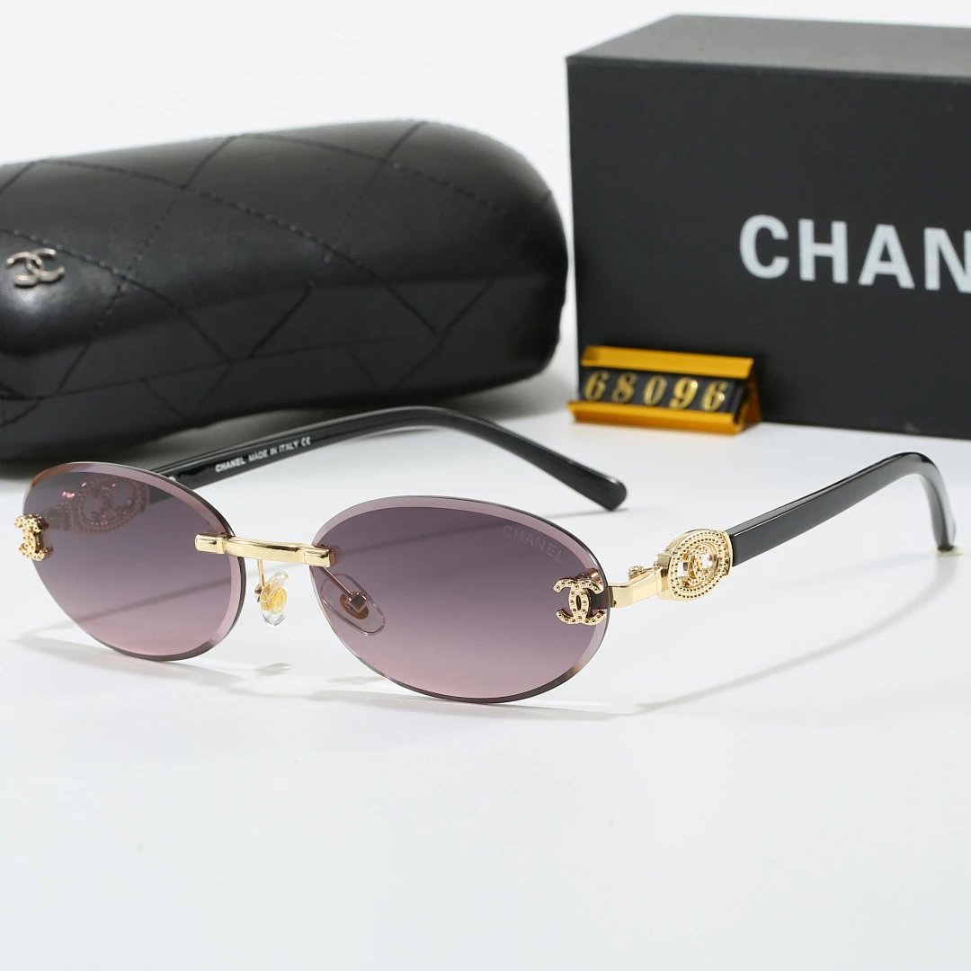 Chanel Black Tinted Lens Square Sunglasses, Polished Frame Style 03