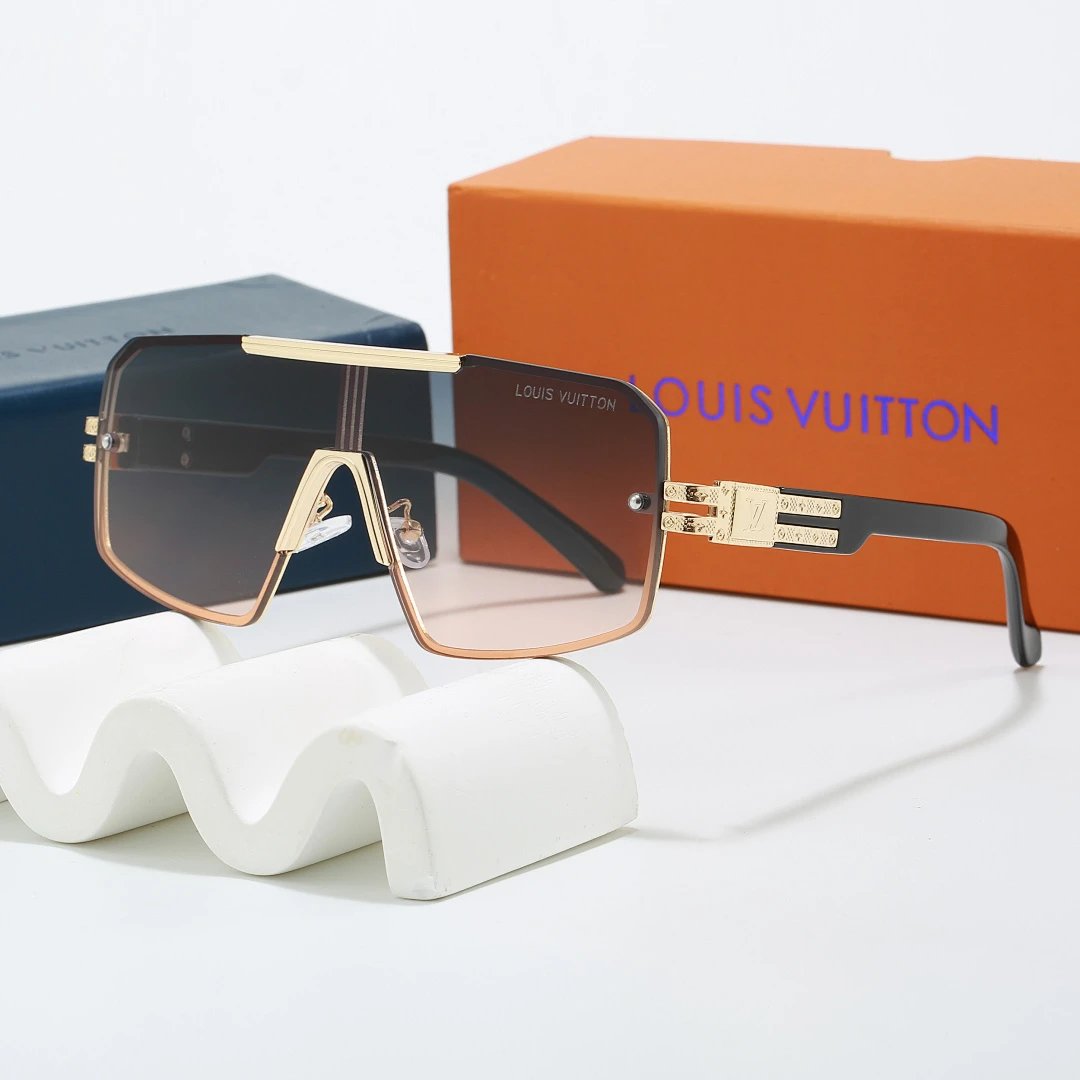 Louis Vuitton Brown Tinted Lens Square Sunglasses, Polished Frame Style 24