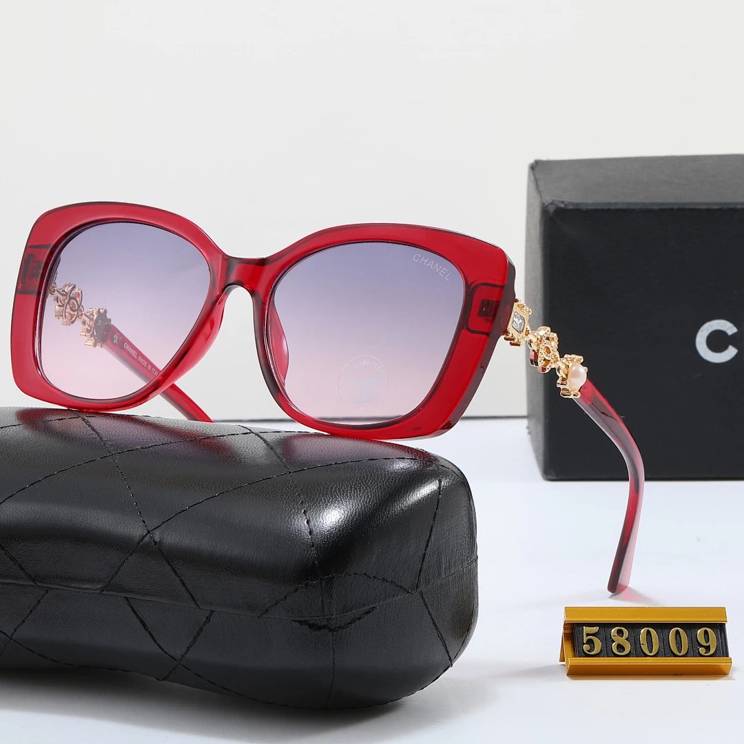 Chanel Black Tinted Lens Square Sunglasses, Polished Frame Style 06