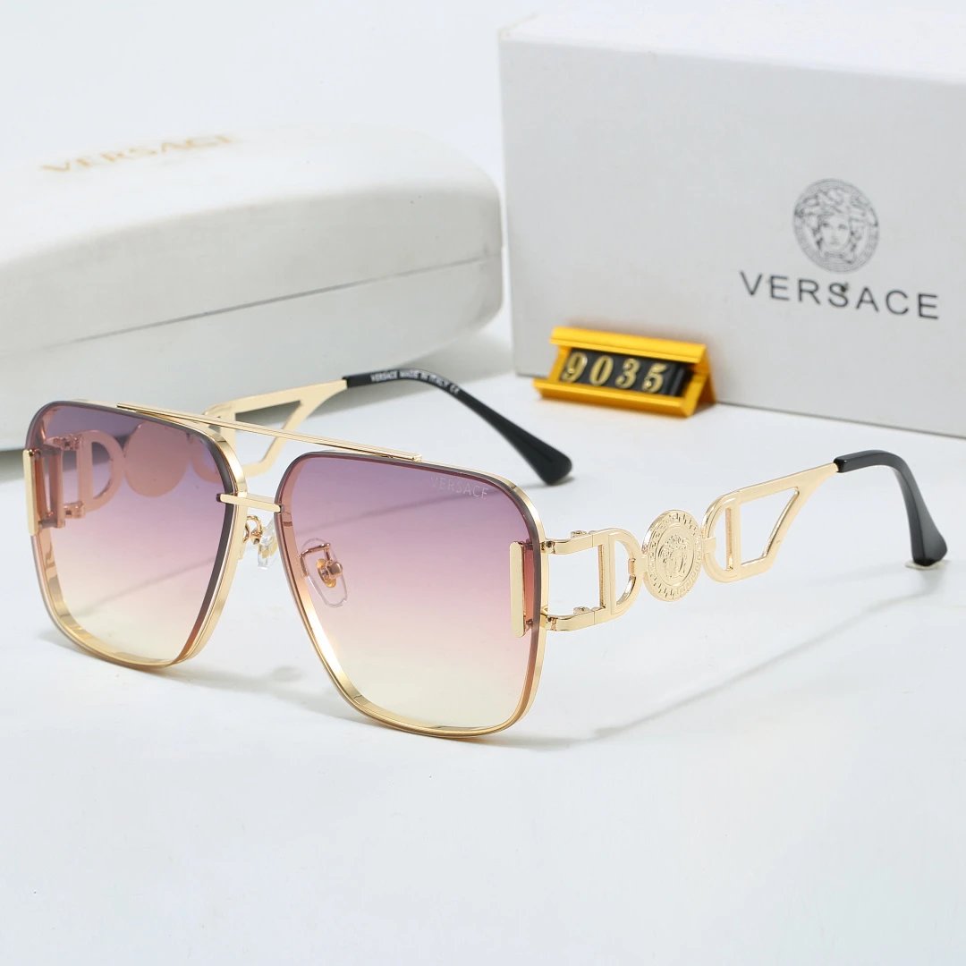 Versace Brown Tinted Lens Square Sunglasses, Polished Frame Style 09