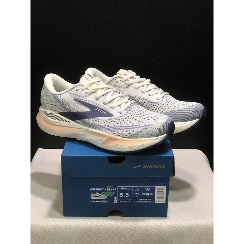 Brooks Adrenaline GT 24 Running Shoes White Grey - Style 7