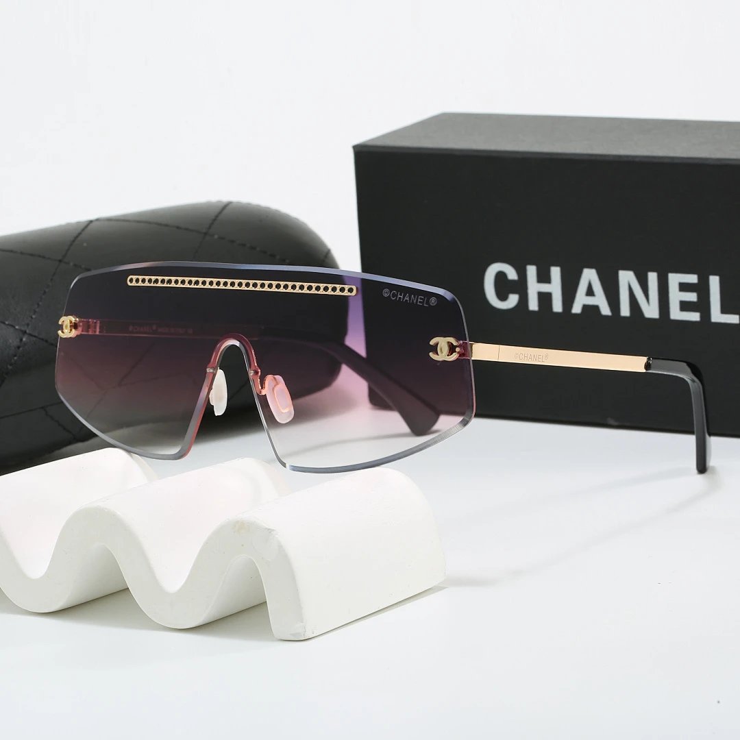 Chanel Black Tinted Lens Square Sunglasses, Polished Frame Style 18