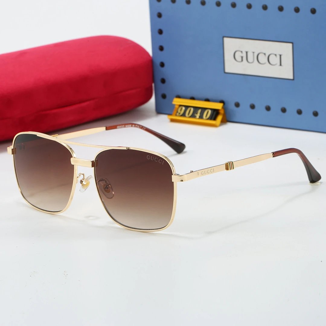 Gucci Tinted Lens Square Sunglasses, Polished Frame Style 33