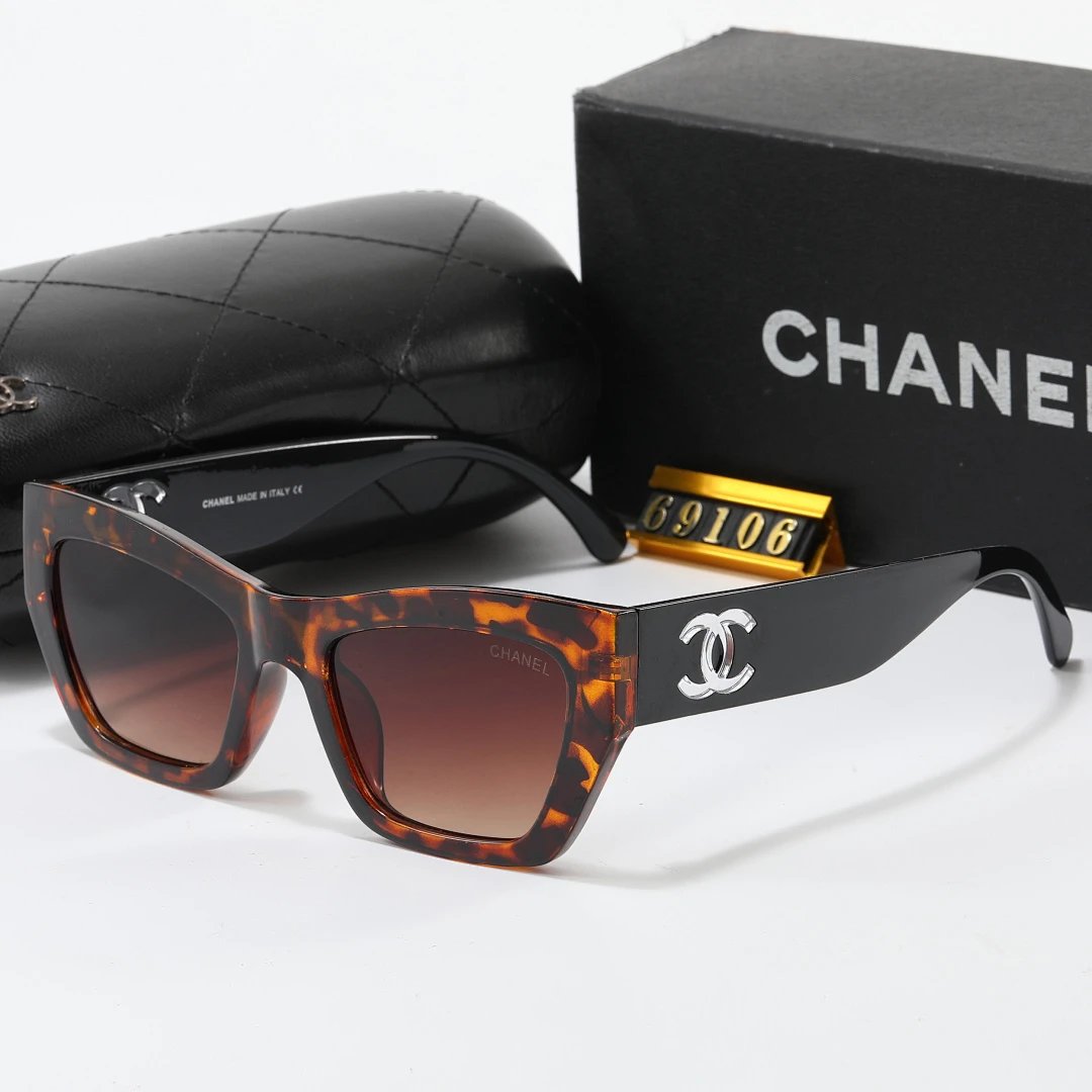 Chanel Black Tinted Lens Square Sunglasses, Polished Frame Style 29