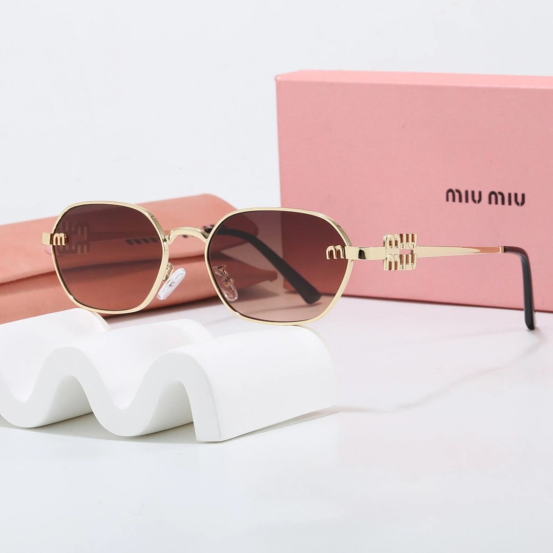 Miu Miu Brown Tinted Lens Square Sunglasses, Polished Frame Style 20