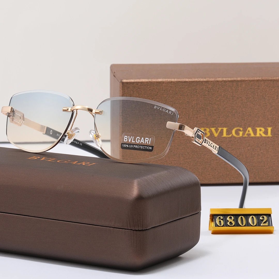Bvlgari Tinted Lens Square Sunglasses, Polished Frame Style 35