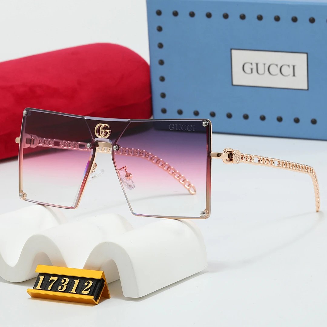 Gucci Tinted Lens Square Sunglasses, Polished Frame Style 10