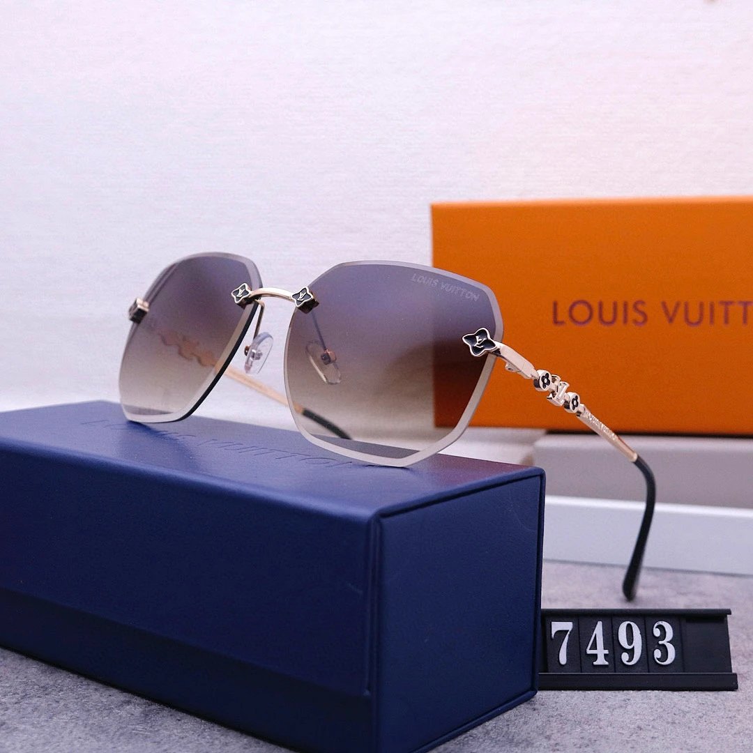 Louis Vuitton Tinted Lens Square Sunglasses, Polished Frame Style 19