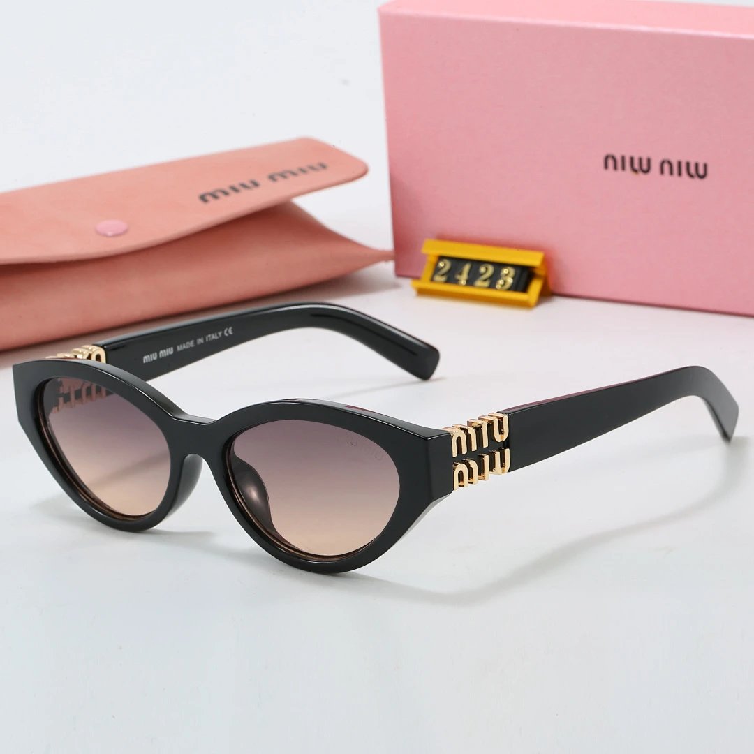 Miu Miu Tinted Lens Square Sunglasses, Polished Frame Style 21