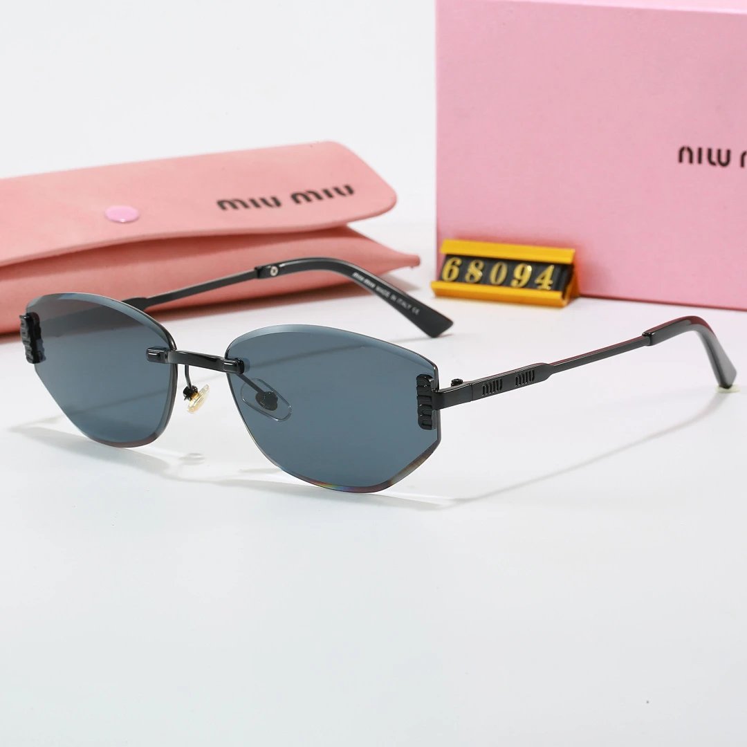 Miu Miu Gray Tinted Lens Square Sunglasses, Polished Frame Style 33