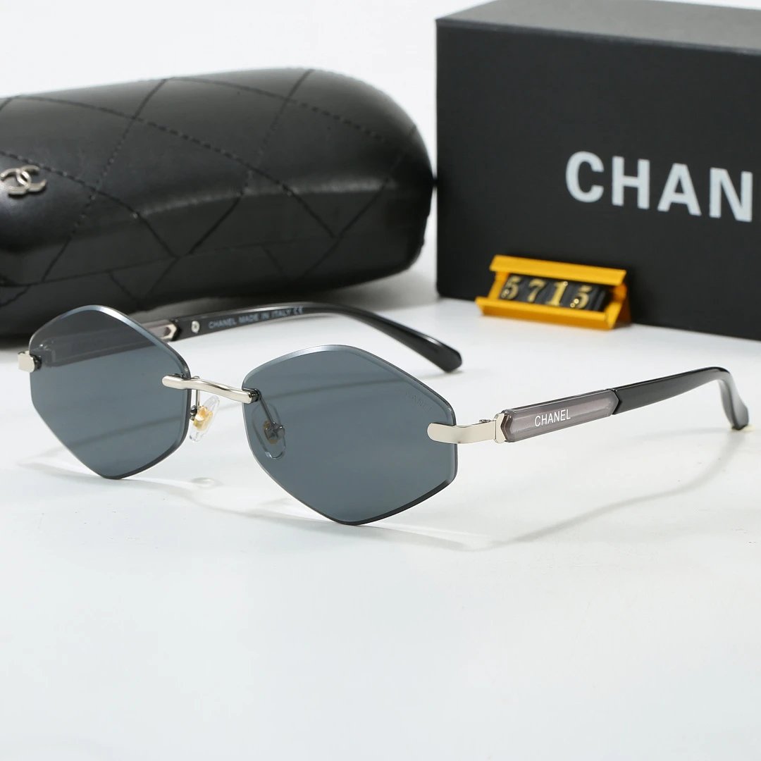 Chanel Black Tinted Lens Square Sunglasses, Polished Frame Style 19