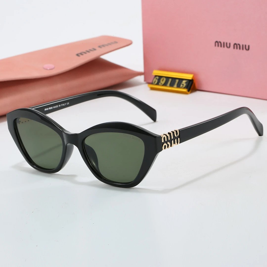 Miu Miu Tinted Lens Square Sunglasses, Polished Frame Style 10
