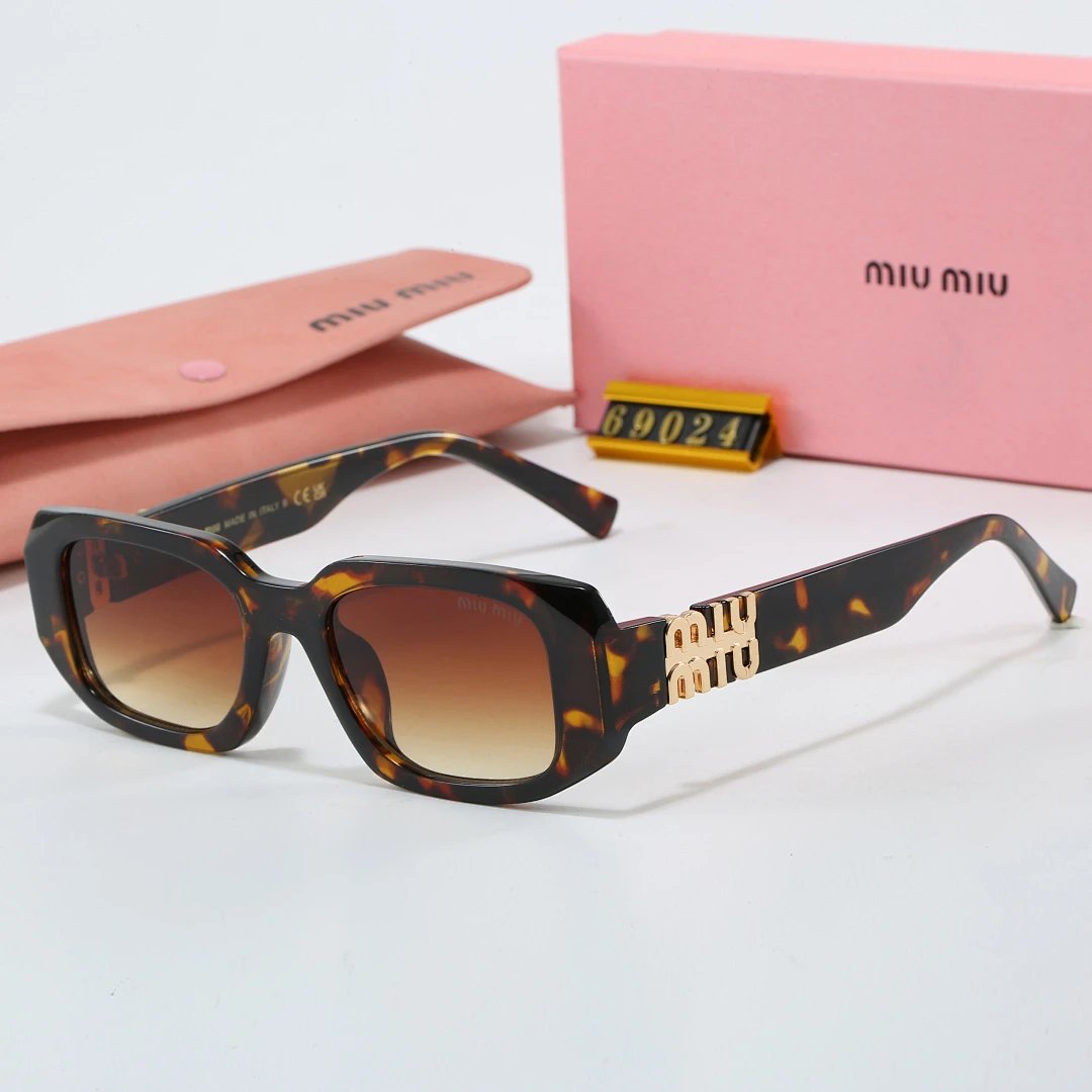 Miu Miu Tinted Lens Square Sunglasses, Polished Frame Style 02