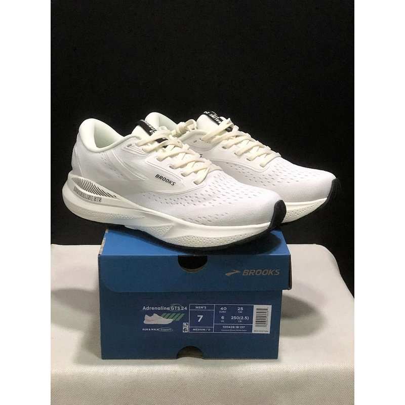 Brooks Adrenaline GT 24 Running Shoes White Grey - Style 9