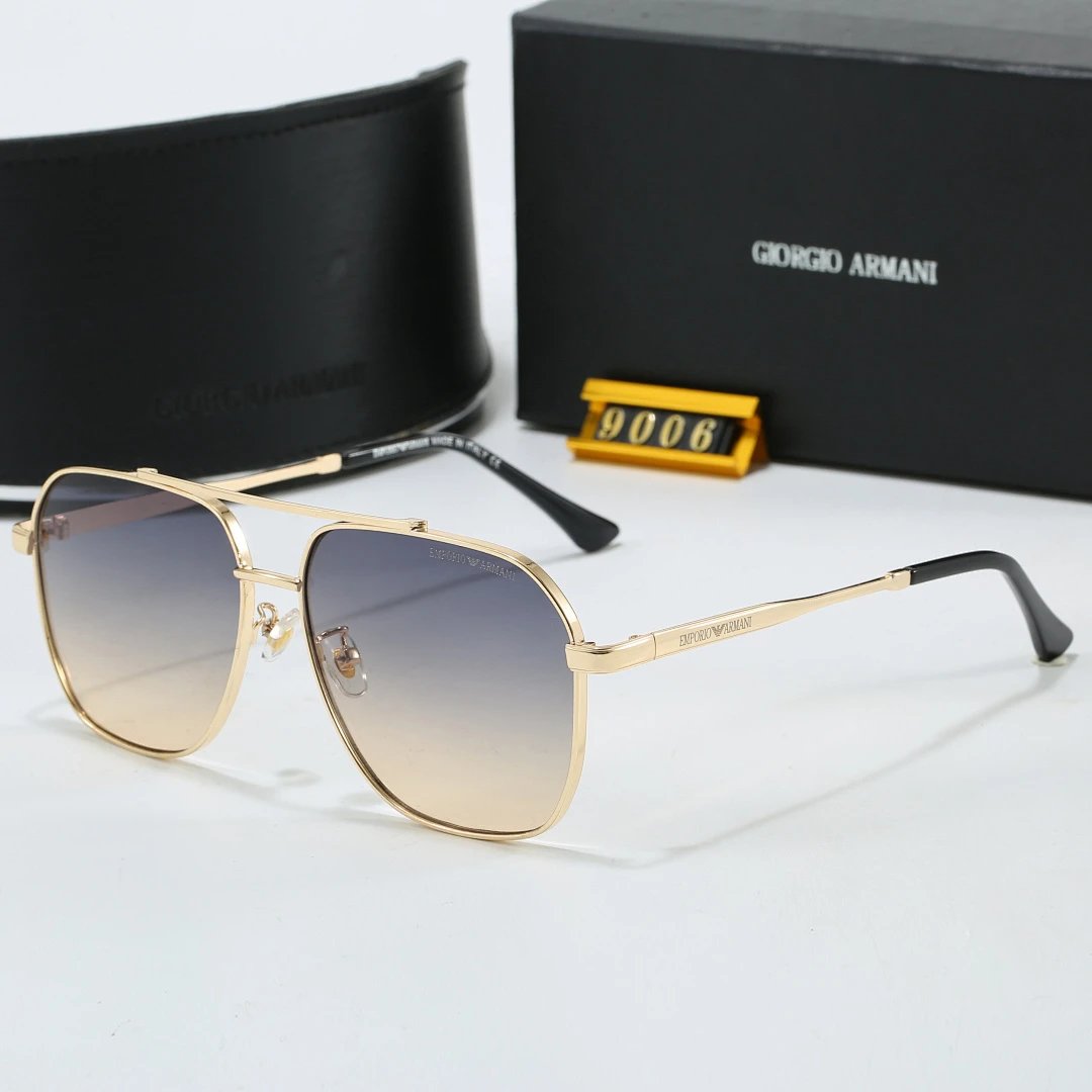 Armani Black Tinted Lens Square Sunglasses, Polished Frame Style 07