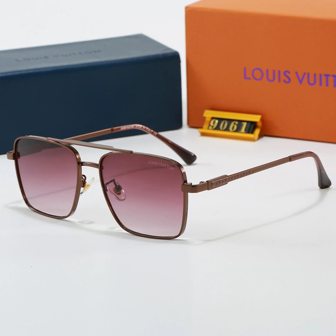 Louis Vuitton Brown Tinted Lens Square Sunglasses, Polished Frame Style 16