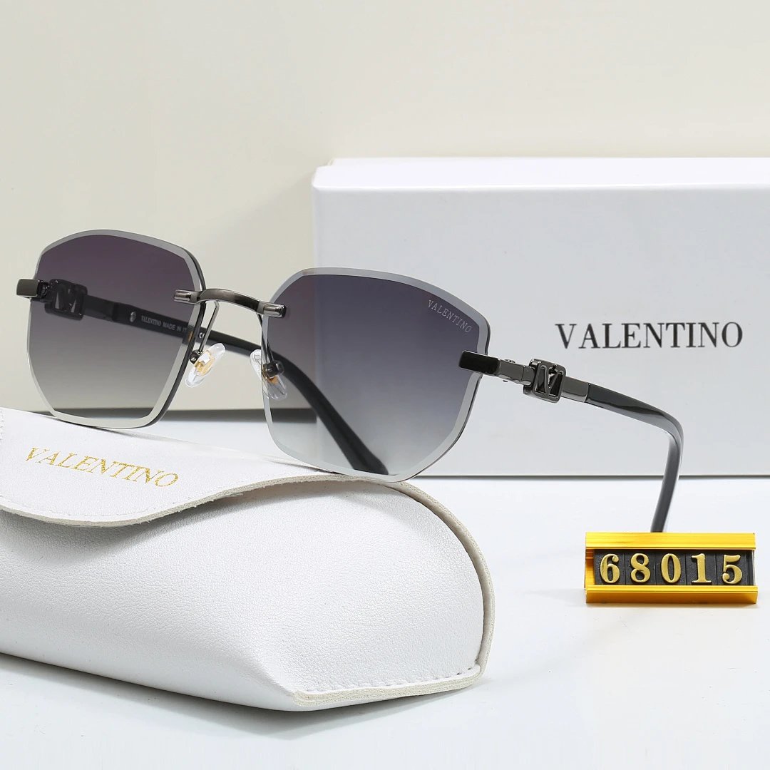 Valentino Gray Tinted Lens Square Sunglasses, Polished Frame Style 12
