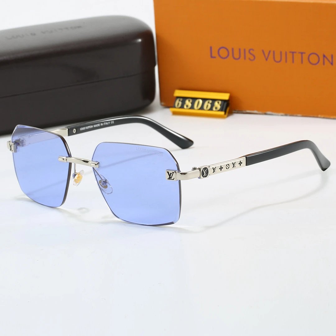 Louis Vuitton Brown Tinted Lens Square Sunglasses, Polished Frame Style 34