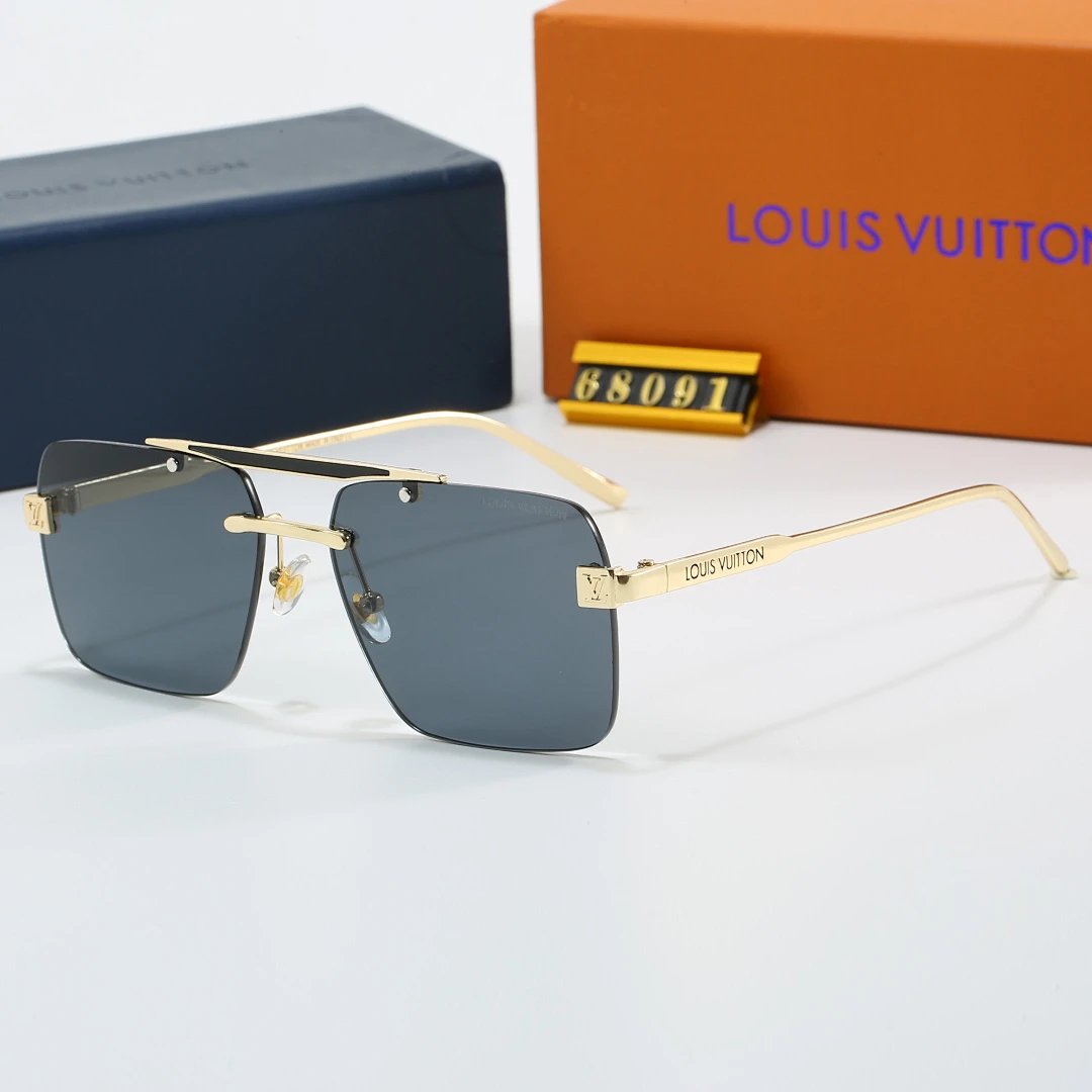 Louis Vuitton Brown Tinted Lens Square Sunglasses, Polished Frame Style 29