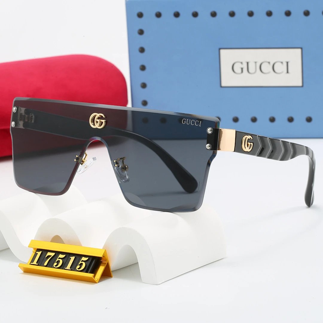 Gucci Tinted Lens Square Sunglasses, Polished Frame Style 21