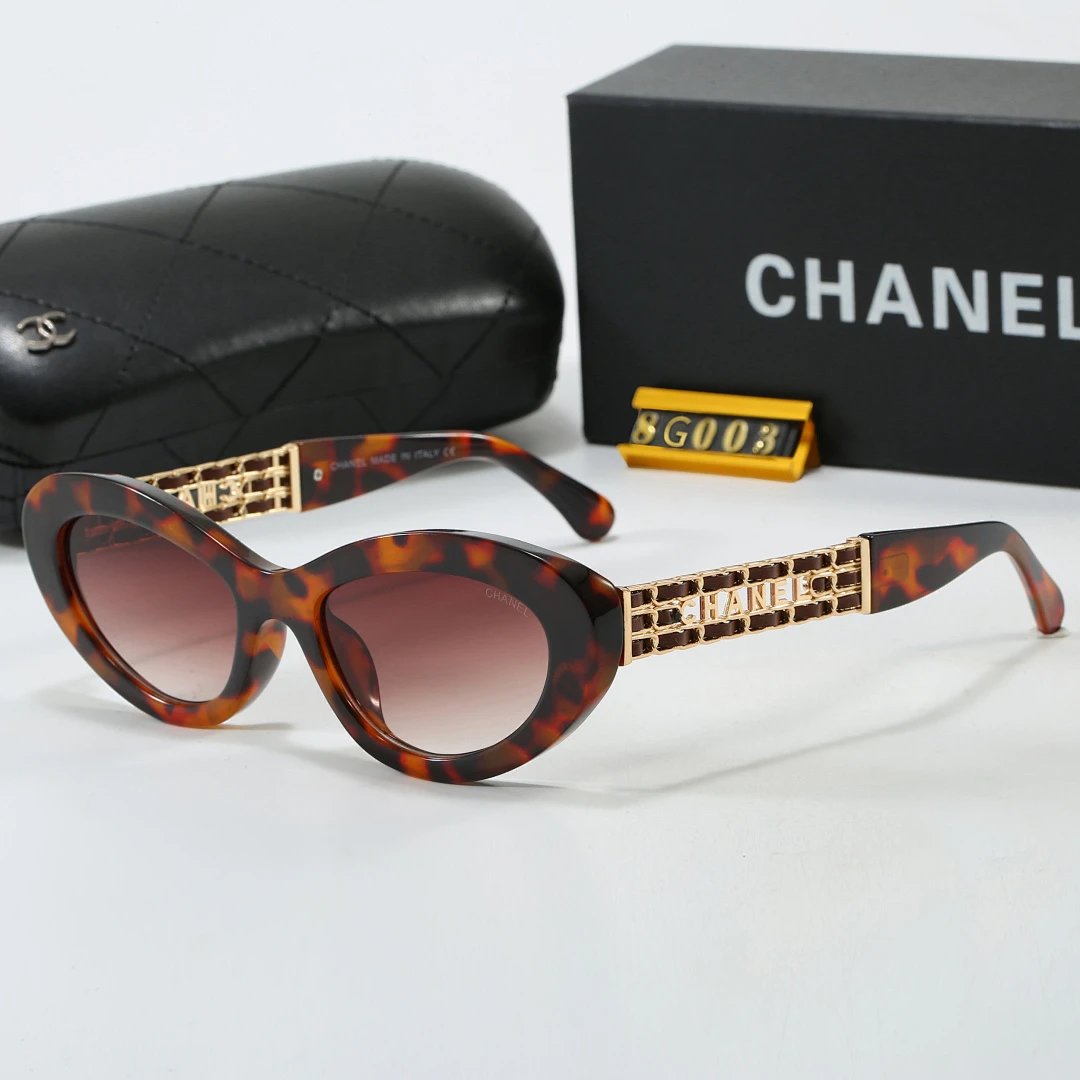 Chanel Black Tinted Lens Square Sunglasses, Polished Frame Style 09