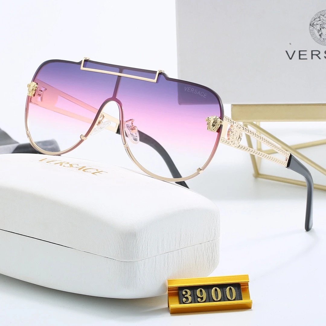Versace Tinted Lens Square Sunglasses, Polished Frame Style 17