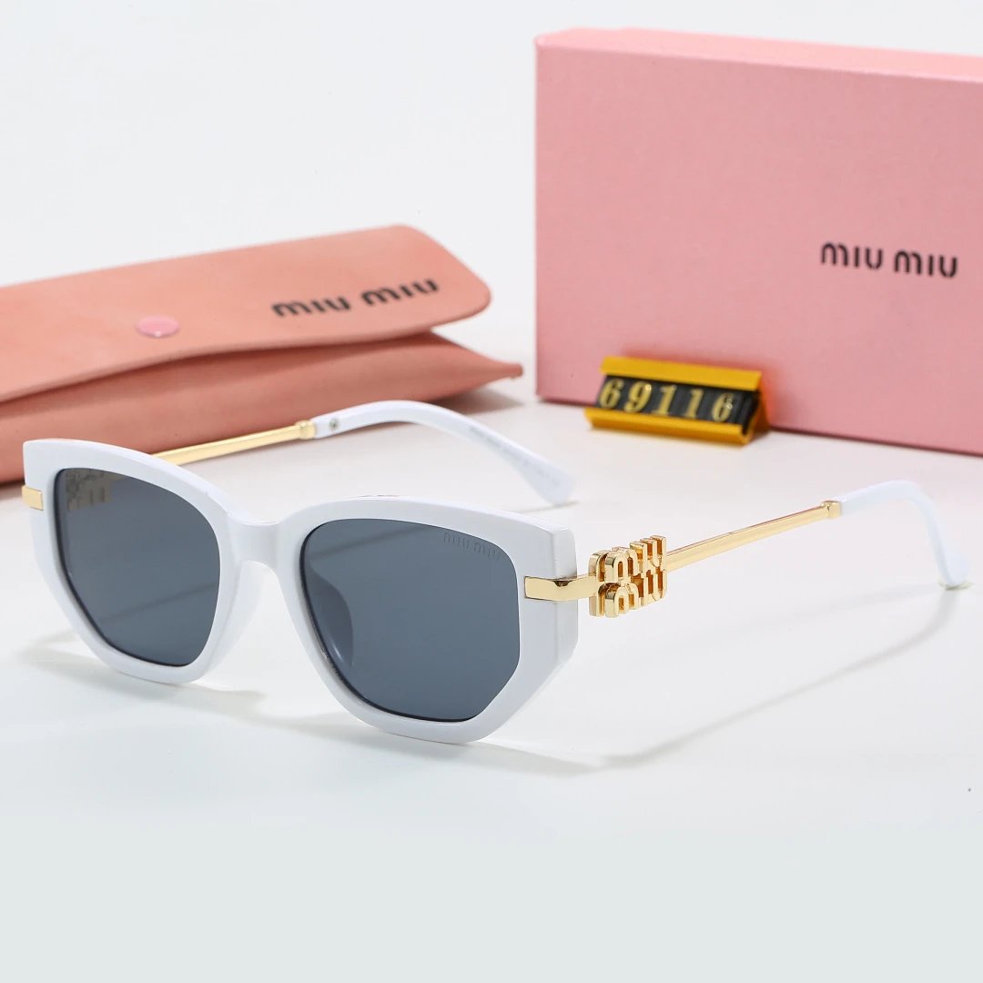 Miu Miu Tinted Lens Square Sunglasses, Polished Frame Style 23