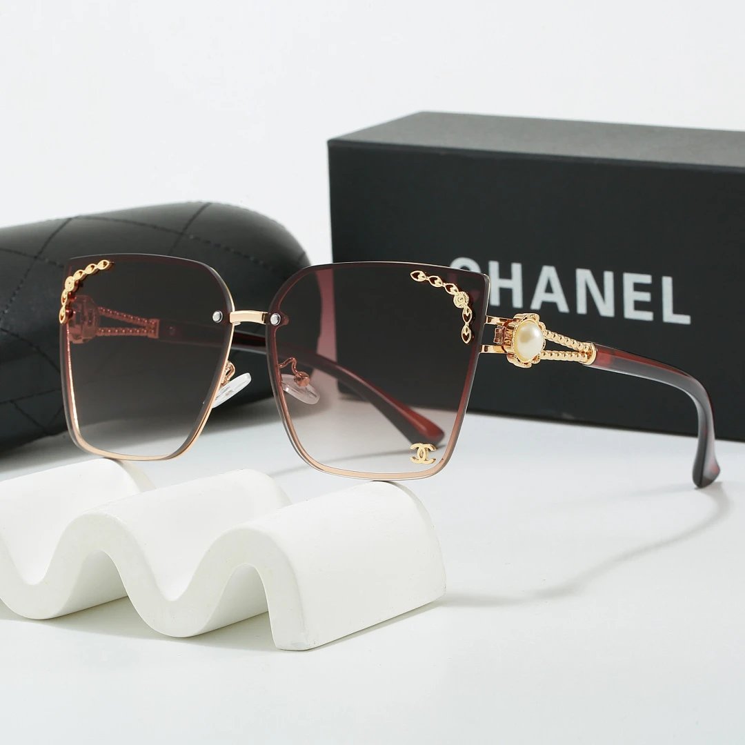 Chanel Black Tinted Lens Square Sunglasses, Polished Frame Style 08