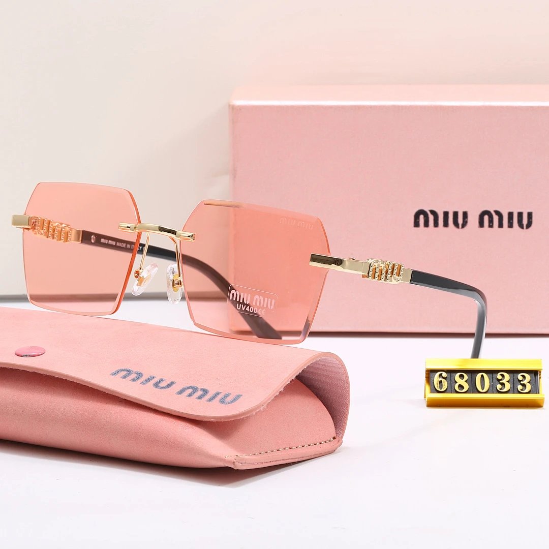 Miu Miu Brown Tinted Lens Square Sunglasses, Polished Frame Style 32