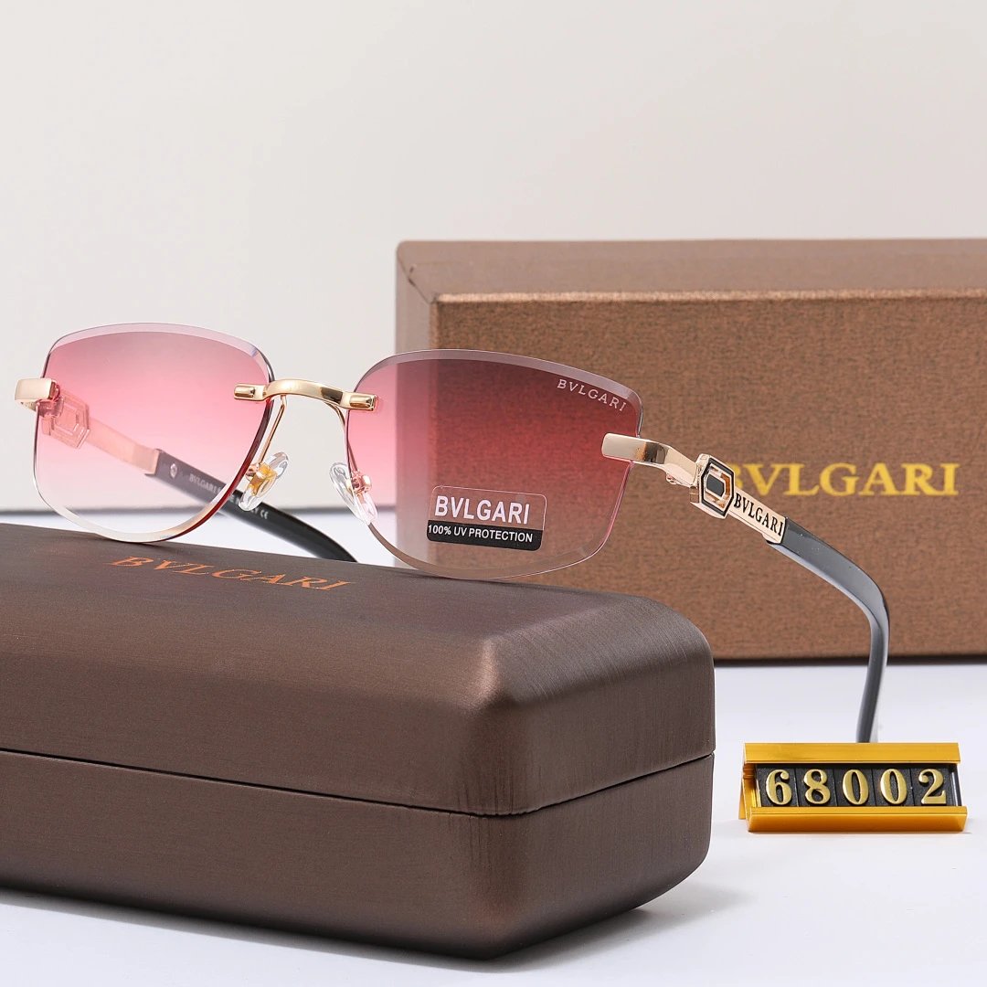 Bvlgari Tinted Lens Square Sunglasses, Polished Frame Style 37