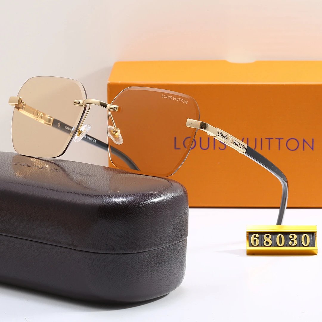 Louis Vuitton Brown Tinted Lens Square Sunglasses, Polished Frame Style 22