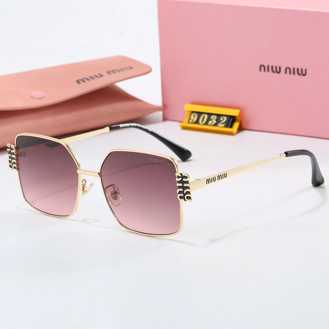 Miu Miu Brown Tinted Lens Square Sunglasses, Polished Frame Style 19