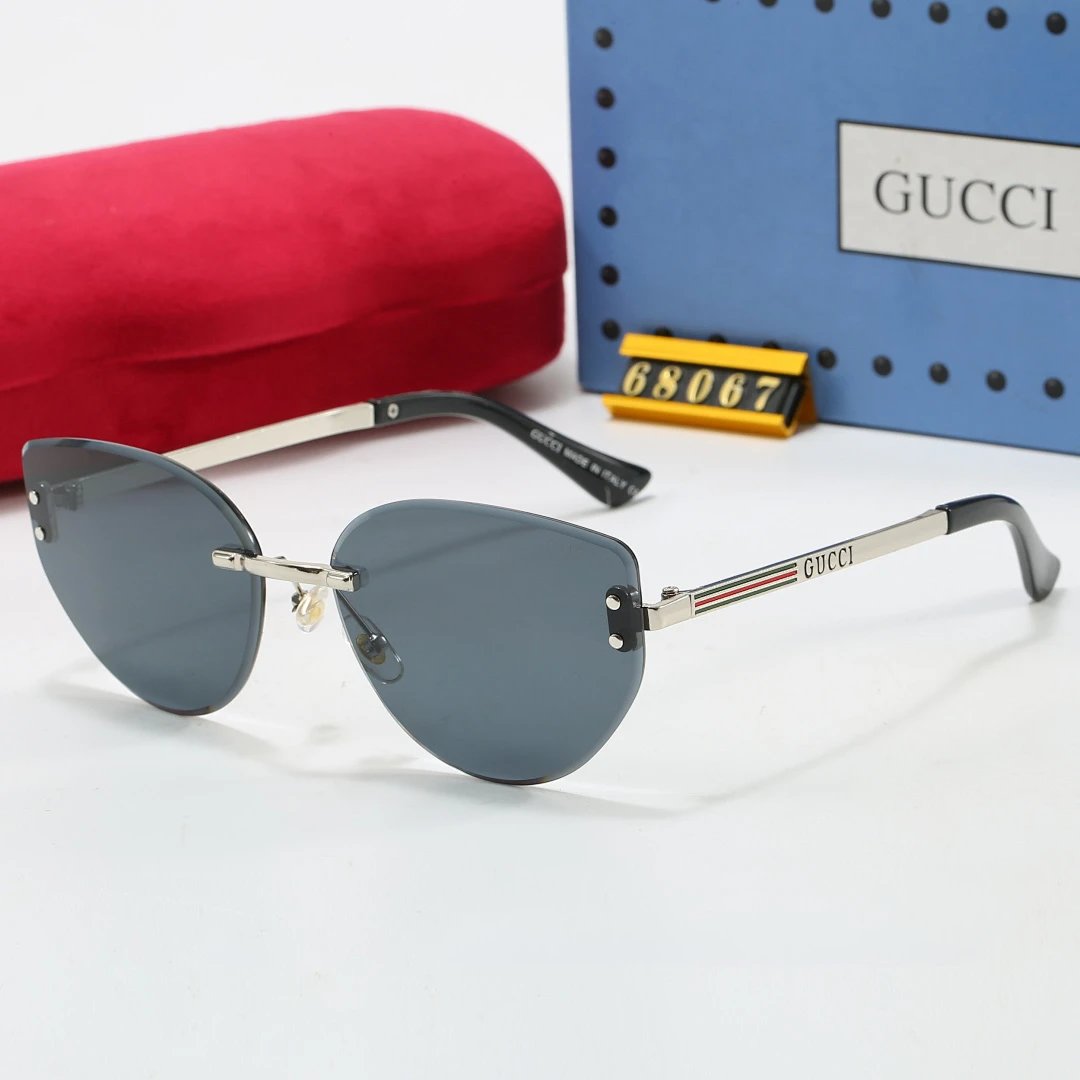 Gucci Tinted Lens Square Sunglasses, Polished Frame Style 22
