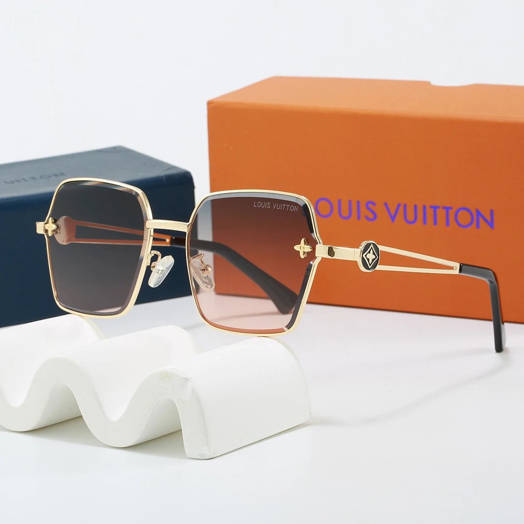 Louis Vuitton Brown Tinted Lens Square Sunglasses, Polished Frame Style 32