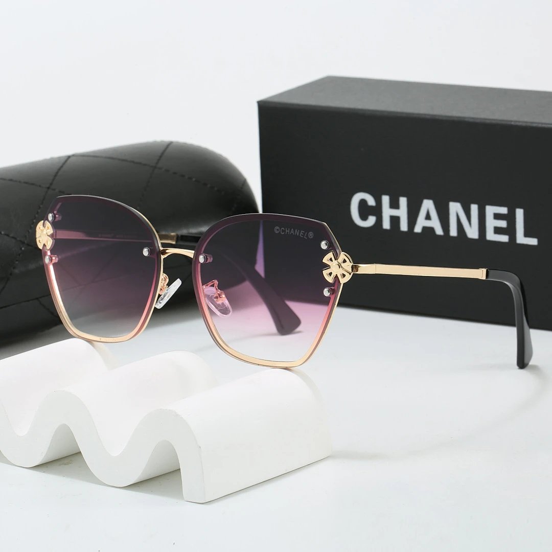 Chanel Black Tinted Lens Square Sunglasses, Polished Frame Style 21