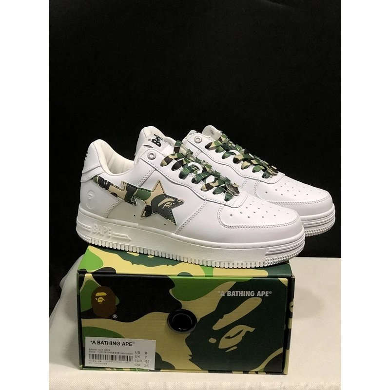 BAPE STA Low Top Sneakers low-top White Green - Style 16