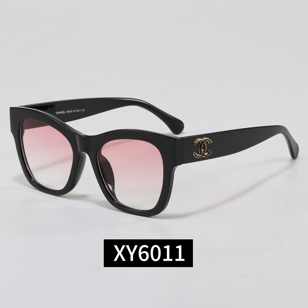 Chanel Black Tinted Lens Square Sunglasses, Polished Frame Style 25