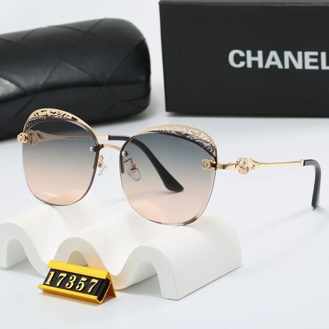 Chanel Black Tinted Lens Square Sunglasses, Polished Frame Style 02