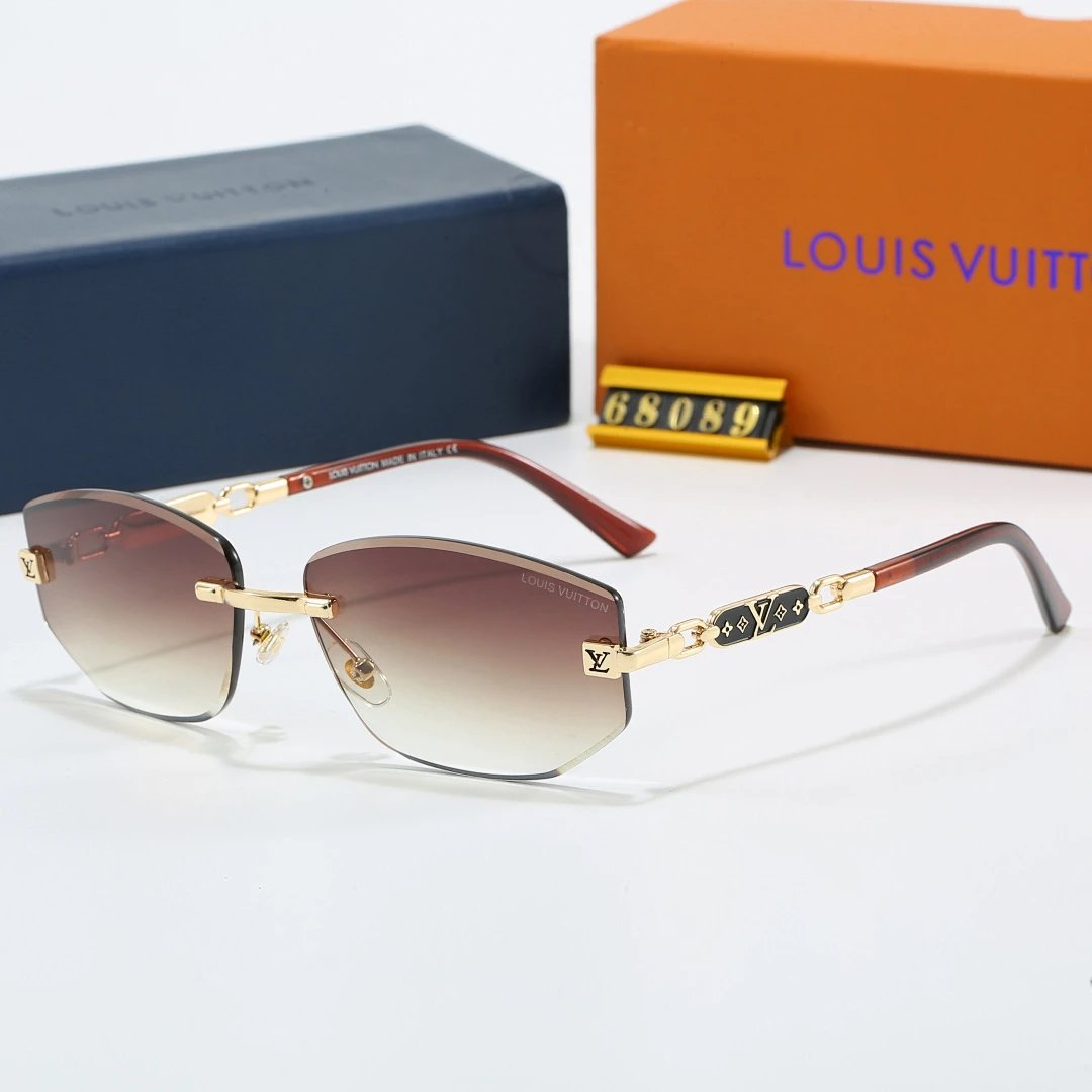 Louis Vuitton Brown Tinted Lens Square Sunglasses, Polished Frame Style 09