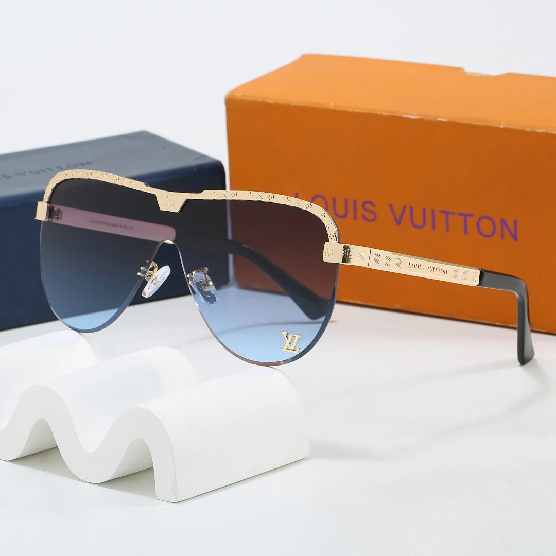 Louis Vuitton Brown Tinted Lens Square Sunglasses, Polished Frame Style 18