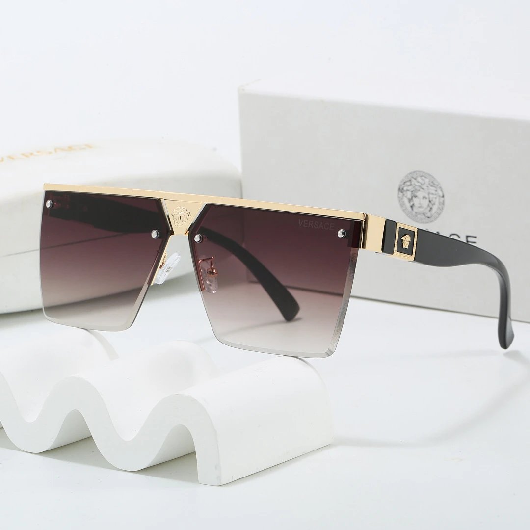 Versace Black Tinted Lens Square Sunglasses, Polished Frame Style 17