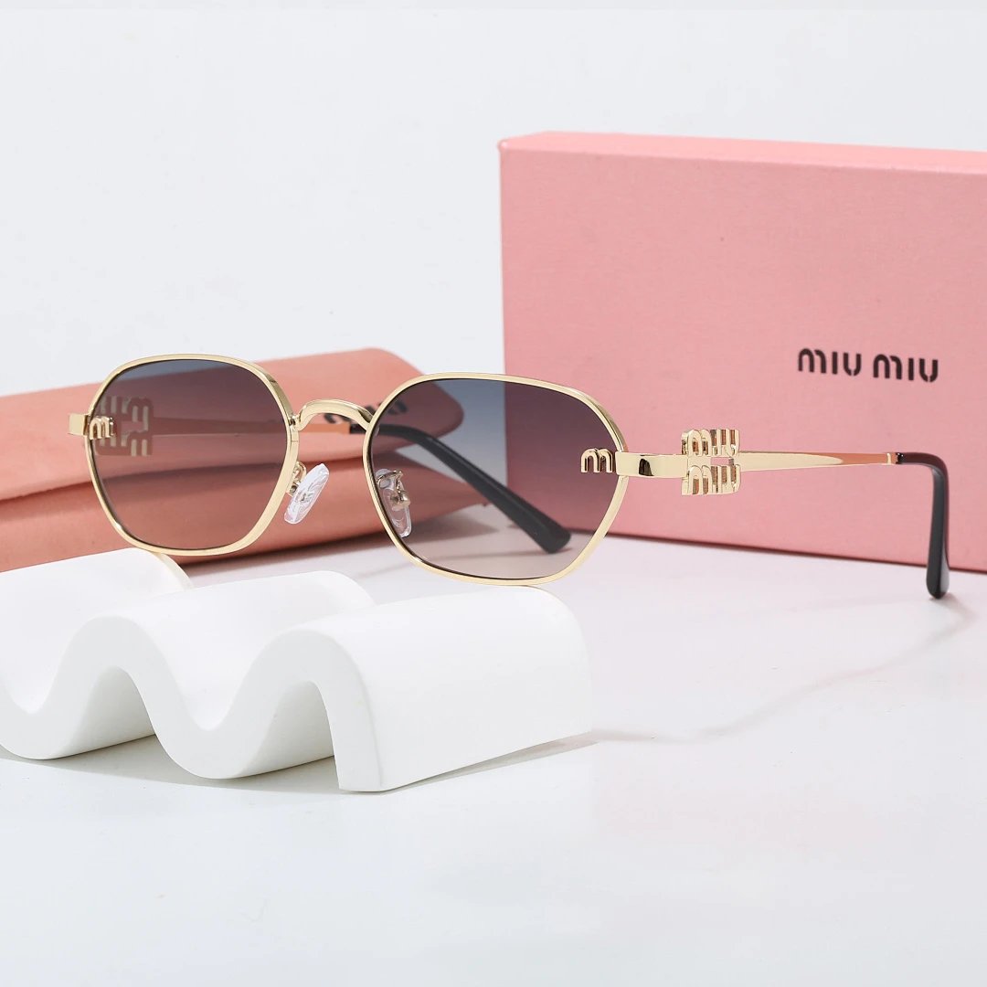Miu Miu Brown Tinted Lens Square Sunglasses, Polished Frame Style 24