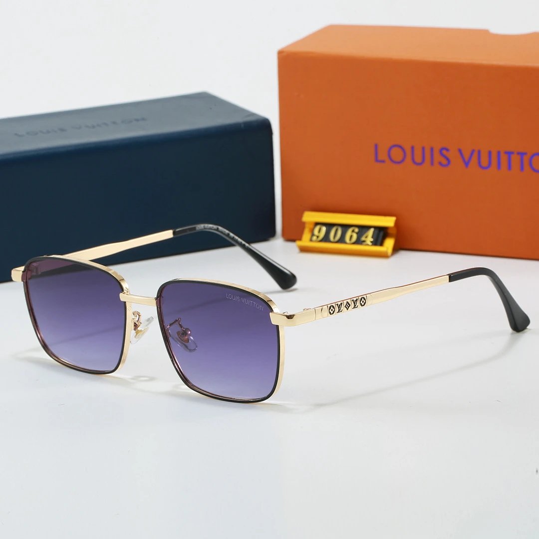 Louis Vuitton Brown Tinted Lens Square Sunglasses, Polished Frame Style 24